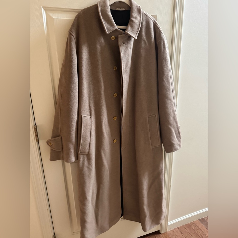 Rare Find  VTG Trench Coat By Karl Lagerfeld Mens XL 80% Schurwolle